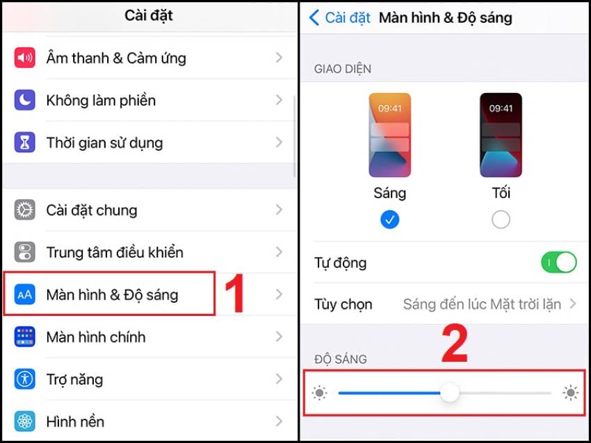 cách chỉnh thời gian sáng màn hình iphone