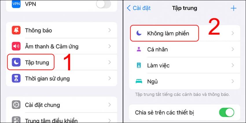 Cách chặn số lạ iPhone bằng chế độ không làm phiền chặn số lạ iphone