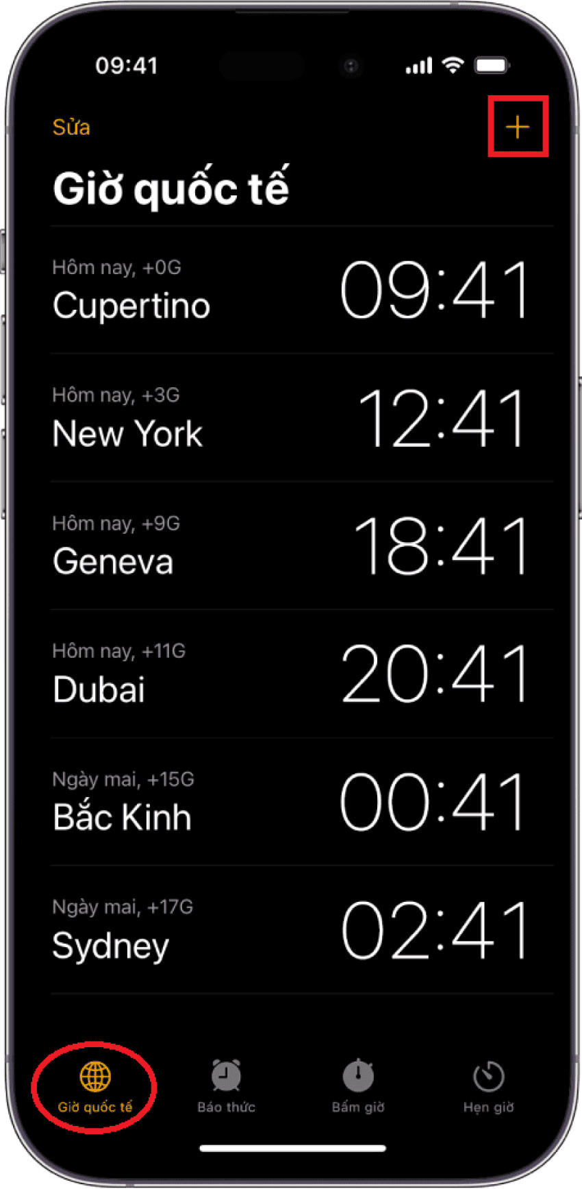 cách di chuyển đồng hồ trên iphone
