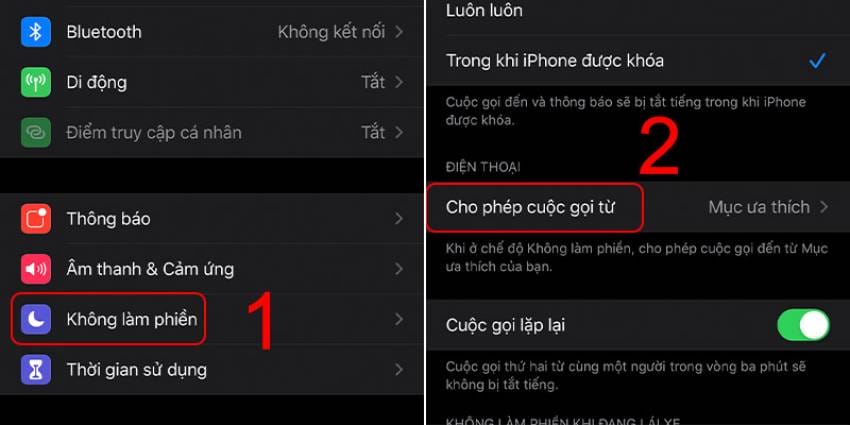 cách cài đặt từ chối cuộc gọi trên iphone