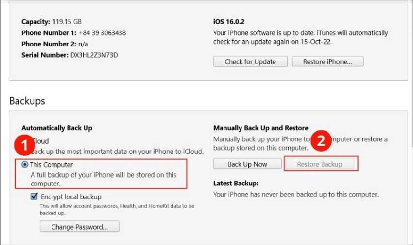 khôi phục danh bạ iphone sau khi restore