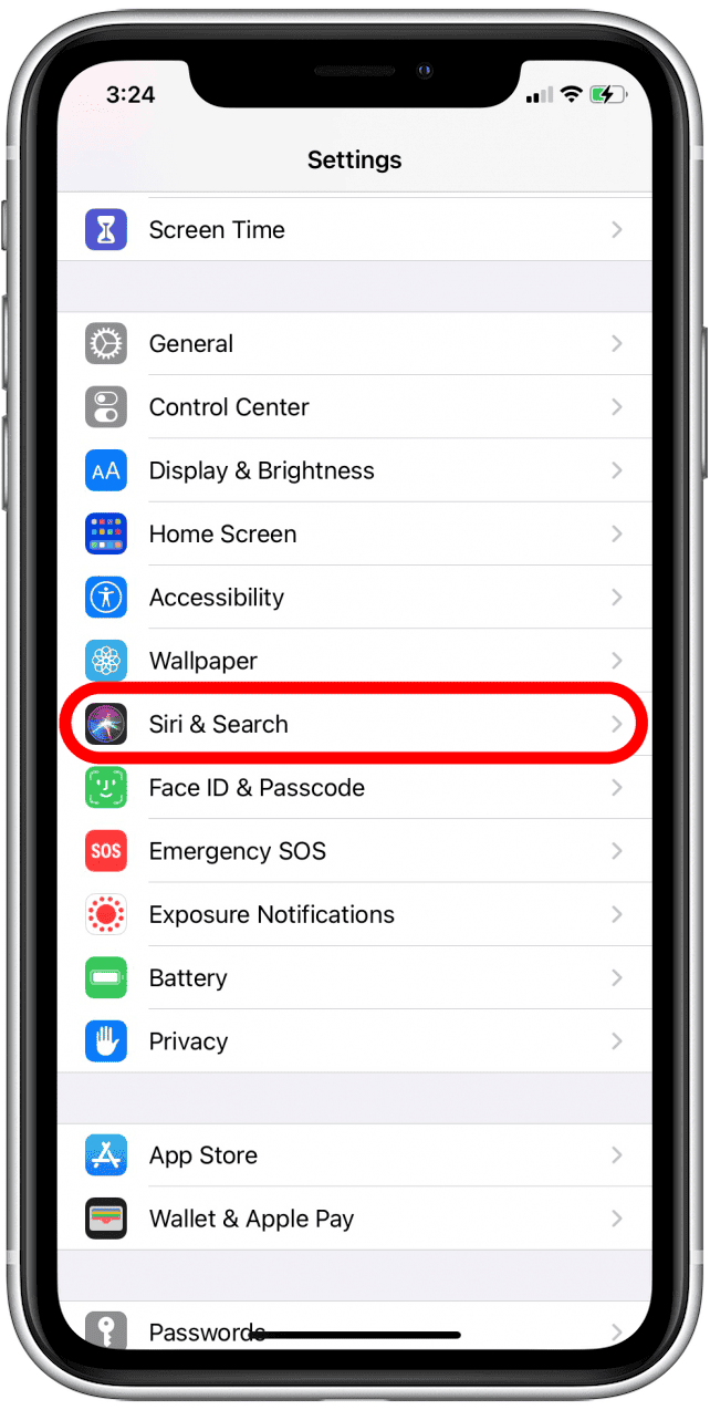 Nhấn Siri & Tìm kiếm