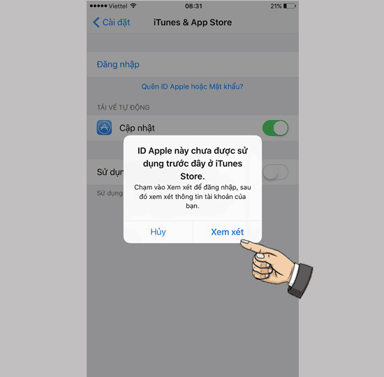 ​Chọn xem xét tài khoản